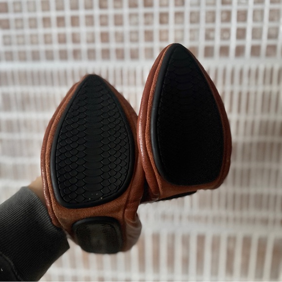 Yosi Samra Vienna Foldable Ballet Flat in Whiskey Leather - Size 10 - Picture 3 of 7
